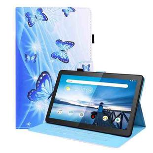 For Lenovo M10 FHD REL TB-X605FC / TB-X605LC Animal Pattern Horizontal Flip Leather Case with Holder & Card Slots & Photo Frame(Blue Butterfly)