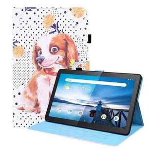 For Lenovo M10 FHD REL TB-X605FC / TB-X605LC Animal Pattern Horizontal Flip Leather Case with Holder & Card Slots & Photo Frame(Little Flower Dog)