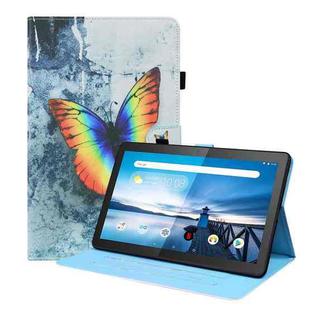 For Lenovo M10 FHD REL TB-X605FC / TB-X605LC Animal Pattern Horizontal Flip Leather Case with Holder & Card Slots & Photo Frame(Color Butterfly)