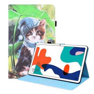 For Huawei MatePad 10.4 Animal Pattern Horizontal Flip Leather Case with Holder & Card Slots & Photo Frame(Bib Kitten)
