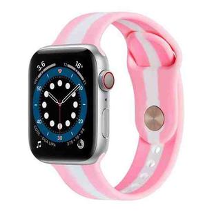Secondary Color Silicone Watch Band For Apple Watch Series 7 41mm / 6 & SE & 5 & 4 40mm / 3 & 2 & 1 38mm(Pink)