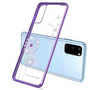 For Samsung Galaxy A41 Ultra-thin Electroplating Dandelion Pattern Protective Case(Purple)