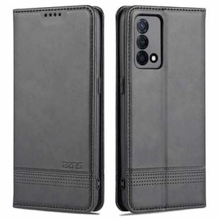 For OPPO K9 5G AZNS Magnetic Calf Texture Horizontal Flip Leather Case with Card Slots & Holder & Wallet(Black)