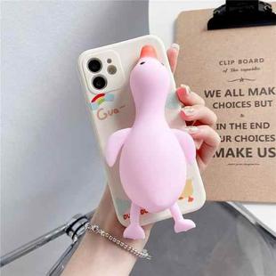 Silicone Duck Soft TPU Protective Case For iPhone 11 Pro(Pink)