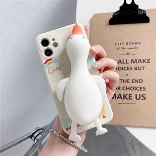 Silicone Duck Soft TPU Protective Case For iPhone 11(White)