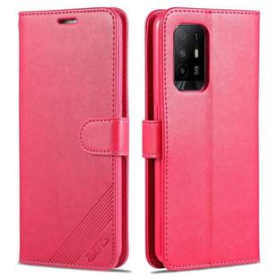 For OPPO A94 5G / Reno5Z 5G / F19 Pro+ 5G AZNS Sheepskin Texture Horizontal Flip Leather Case with Holder & Card Slots & Wallet(Red)