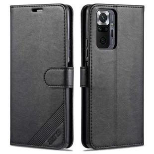 For Xiaomi Redmi Note 10 Pro AZNS Sheepskin Texture Horizontal Flip Leather Case with Holder & Card Slots & Wallet(Black)