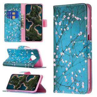 For Nokia X10 / X20 Colored Drawing Pattern Horizontal Flip Leather Case with Holder & Card Slots & Wallet(Plum Blossom)