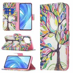 For Xiaomi Mi 11 Lite Colored Drawing Pattern Horizontal Flip Leather Case with Holder & Card Slots & Wallet(Tree Life)