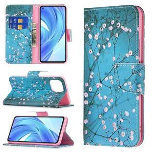 For Xiaomi Mi 11 Lite Colored Drawing Pattern Horizontal Flip Leather Case with Holder & Card Slots & Wallet(Plum Blossom)