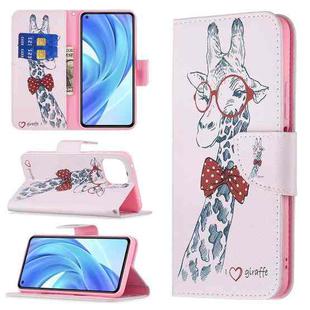 For Xiaomi Mi 11 Lite Colored Drawing Pattern Horizontal Flip Leather Case with Holder & Card Slots & Wallet(Deer)