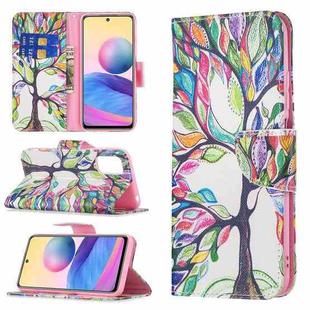 For Xiaomi Poco M3 Pro / Redmi Note 10 5G Colored Drawing Pattern Horizontal Flip Leather Case with Holder & Card Slots & Wallet(Tree Life)
