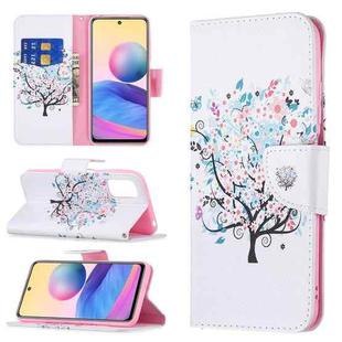 For Xiaomi Poco M3 Pro / Redmi Note 10 5G Colored Drawing Pattern Horizontal Flip Leather Case with Holder & Card Slots & Wallet(Tree)