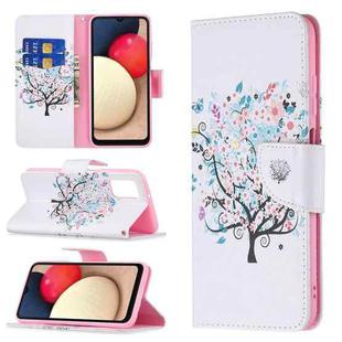 For Samsung Galaxy A03s 164mm Colored Drawing Pattern Horizontal Flip Leather Case with Holder & Card Slots & Wallet(Tree)