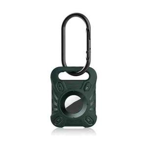 ET Series Anti-scratch Shockproof TPU Protective Cover Case with Carabiner For AirTag(Dark Green)