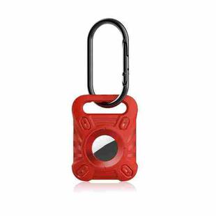 ET Series Anti-scratch Shockproof TPU Protective Cover Case with Carabiner For AirTag(Red)