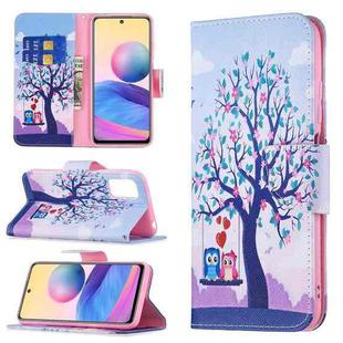 For Xiaomi Poco M3 Pro / Redmi Note 10 5G Colored Drawing Pattern Horizontal Flip Leather Case with Holder & Card Slots & Wallet(Owl)