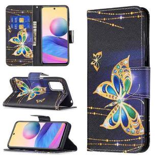 For Xiaomi Poco M3 Pro / Redmi Note 10 5G Colored Drawing Pattern Horizontal Flip Leather Case with Holder & Card Slots & Wallet(Big Butterfly)