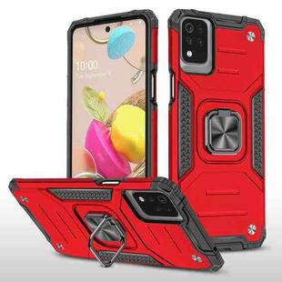 For LG K53 Magnetic Armor Shockproof TPU + PC Case with Metal Ring Holder(Red)