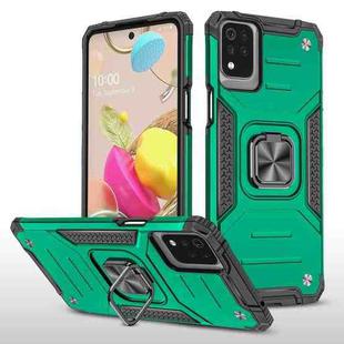 For LG K53 Magnetic Armor Shockproof TPU + PC Case with Metal Ring Holder(Dark Green)