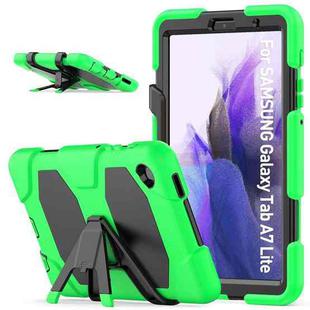 For Samsung Galaxy A7 Lite 8.7 2021 T220 / T225 Shockproof Colorful Silicon + PC Protective Case with Holder & Pen Slot(Green)
