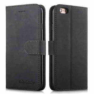 For iPhone 6 / 6s Diaobaolee Pure Fresh Texture Horizontal Flip Leather Case, with Holder & Card Slot & Wallet & Photo Frame(Black)