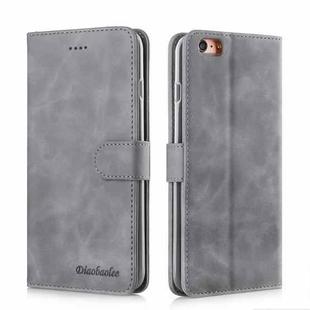 For iPhone 6 Plus / 6s Plus Diaobaolee Pure Fresh Texture Horizontal Flip Leather Case, with Holder & Card Slot & Wallet & Photo Frame(Grey)