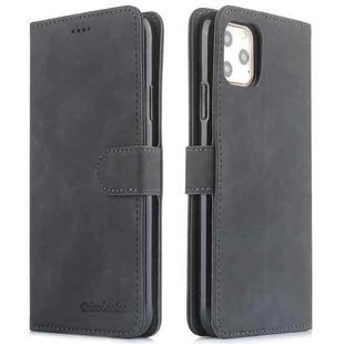 For iPhone 11 Pro Max Diaobaolee Pure Fresh Texture Horizontal Flip Leather Case, with Holder & Card Slot & Wallet & Photo Frame(Black)