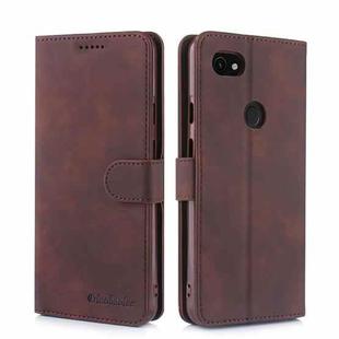 For Google Pixel 3 Lite XL Diaobaolee Pure Fresh Texture Horizontal Flip Leather Case, with Holder & Card Slot & Wallet & Photo Frame(Brown)