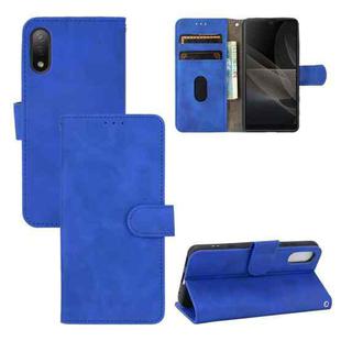 For Sony Xperia Ace II Solid Color Skin Feel Magnetic Buckle Horizontal Flip Calf Texture PU Leather Case with Holder & Card Slots & Wallet(Blue)