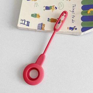 Anti-scratch Shockproof Silicone Protective Cover Case with Hook Loop For AirTag(Red Wine)