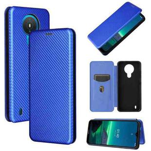 For Nokia 1.4 Carbon Fiber Texture Horizontal Flip TPU + PC + PU Leather Case with Card Slot(Blue)