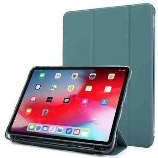 For iPad Pro 11 2022 / 2021 Multi-folding Horizontal Flip PU Leather + Shockproof Airbag TPU Tablet Case with Holder & Pen Slot & Wake-up / Sleep Function(Deep Green)