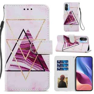 For Xiaomi Redmi K40 / K 40 Pro Painted Pattern Horizontal Flip Leather Case with Holder & Card Slots & Photo Frame(Three-color Marble)