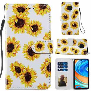For Xiaomi Redmi Note 9 Pro Painted Pattern Horizontal Flip Leather Case with Holder & Card Slots & Photo Frame(Sunflower)