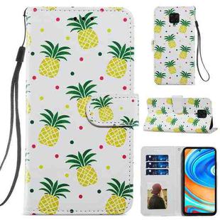 For Xiaomi Redmi Note 9 Pro Painted Pattern Horizontal Flip Leather Case with Holder & Card Slots & Photo Frame(Pineapple)