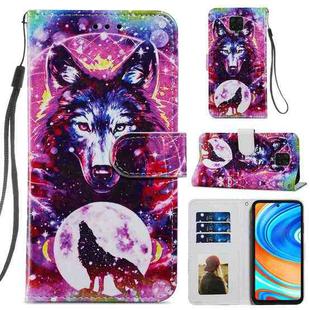 For Xiaomi Redmi Note 9 Pro Painted Pattern Horizontal Flip Leather Case with Holder & Card Slots & Photo Frame(Wolf Totem)