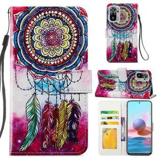 For Xiaomi Redmi Note 10 Painted Pattern Horizontal Flip Leather Case with Holder & Card Slots & Photo Frame(Dreamcatcher)