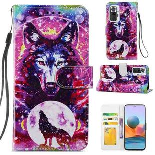 For Xiaomi Redmi Note 10 Pro Painted Pattern Horizontal Flip Leather Case with Holder & Card Slots & Photo Frame(Wolf Totem)