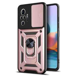 For Xiaomi Redmi Note 10 Pro Sliding Camera Cover Design TPU+PC Protective Case(Rose Gold)