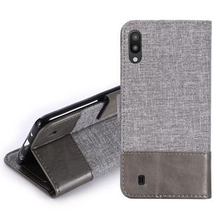 For Galaxy M10 MUXMA MX102 Horizontal Flip Canvas Leather Case with Stand & Card Slot & Wallet Function(Grey)