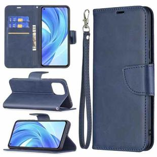 For Xiaomi Mi 11 Lite Retro Lambskin Texture Pure Color Horizontal Flip PU Leather Case with Holder & Card Slots & Wallet & Lanyard(Blue)