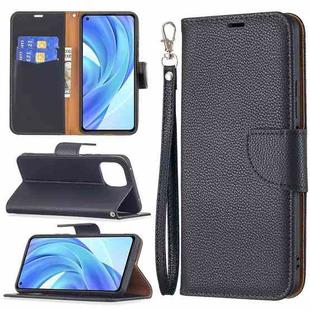 For Xiaomi Mi 11 Lite Litchi Texture Pure Color Horizontal Flip Leather Case with Holder & Card Slots & Wallet & Lanyard(Black)