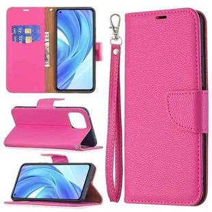 For Xiaomi Mi 11 Lite Litchi Texture Pure Color Horizontal Flip Leather Case with Holder & Card Slots & Wallet & Lanyard(Rose Red)