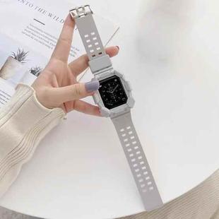 Solid Color Integrated TPU Watch Band For Apple Watch Series 9&8&7 41mm / SE 3&SE 2&6&SE&5&4 40mm / 3&2&1 38mm(Grey)