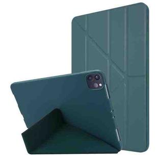 For iPad Pro 11 2022 / 2021 TPU Horizontal Deformation Flip Leather Tablet Case with Holder(Dark Green)