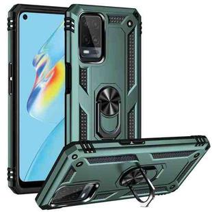 For OPPO A54 4G Shockproof TPU + PC Protective Case with 360 Degree Rotating Holder(Green)