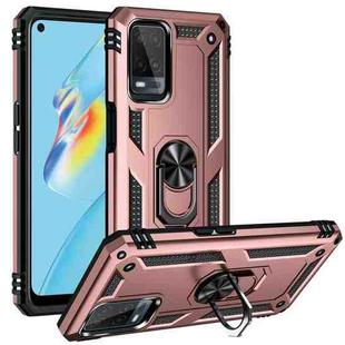 For OPPO A54 4G Shockproof TPU + PC Protective Case with 360 Degree Rotating Holder(Rose Gold)