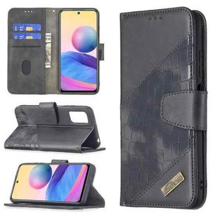 For Xiaomi Poco M3 Pro / Redmi Note 10 5G Matching Color Crocodile Texture Horizontal Flip PU Leather Case with Wallet & Holder & Card Slots(Black)