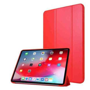 For iPad Pro 11 2022 / 2021 3-folding Horizontal Flip PU Leather + Honeycomb TPU Shockproof Tablet Case with Holder(Red)